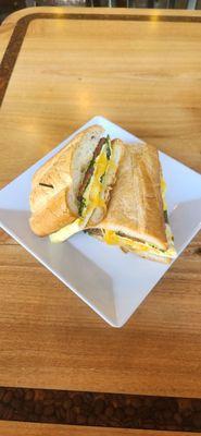 Egg sandwich on Cuban bread