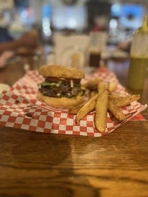 Burger and fries