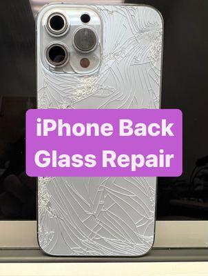 iPhone cracked back glass replaced