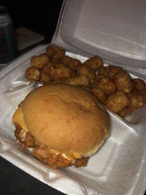 Buffalo chikUN sandwich with vegan cheese and ranch! Wowza!