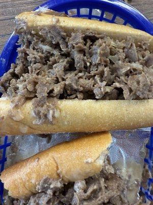 Cheese Steak- These two pieces were half of the large!!