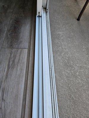 Vinyl door insert track and roller replacement, vinyl sliding door repair, sliding door repair