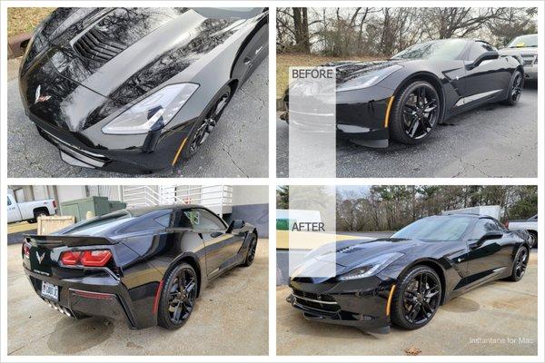 2018 Chevy Corvette Before and After of 10H NanoPro 5 Year Warranty Spring Special $1200.00