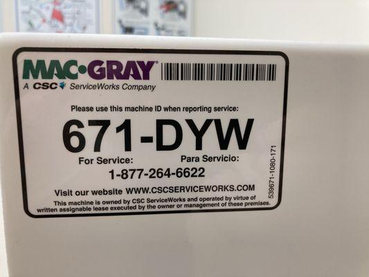 This is our cash machine that won't take cash.