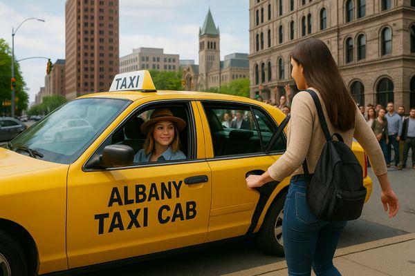 Driver picking up someone from downtown Albany