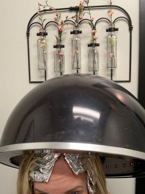 Me getting my hair 'did'.