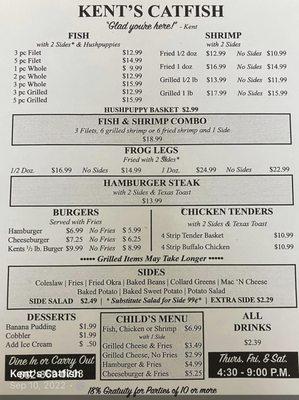 Menu 9/11/2022