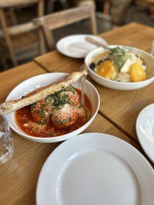 Motorino's Meatballs and Shaved Fennel Salad