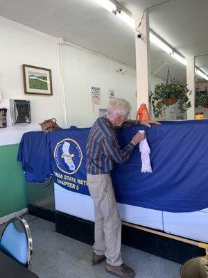 Thank you, Thomas Meadows, for taking care of the Chapter's table cloth! The stains came out!