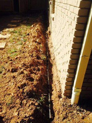 Gas line work underground