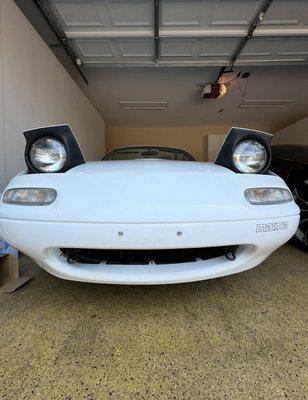 Our car getting serviced