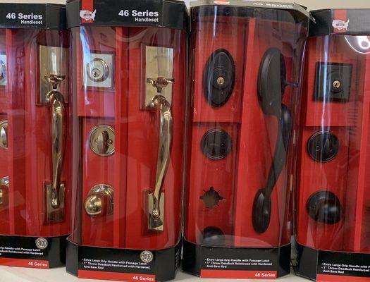 Selection of front door locksets