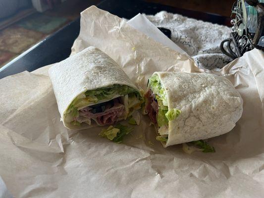 This is the Italian wrap.  Packed full of meat.