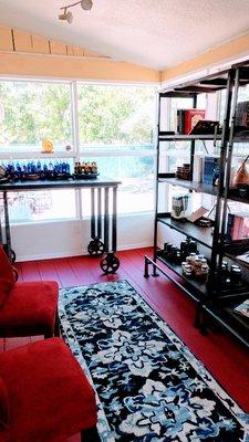 We have an extensive display of beautiful diffusers, aroma kits, and pendulums. We also have a large selection of hydrolats.