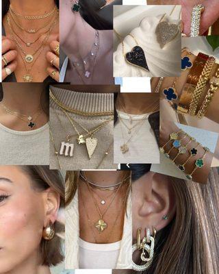 Layering necklaces , earrings & bracelets
Perfect gifts !