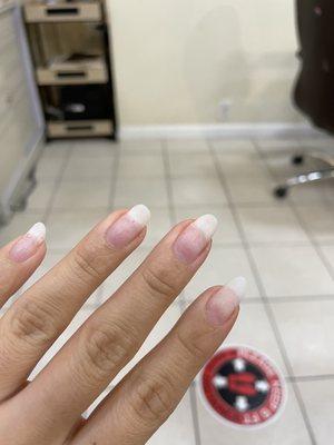 The nail on my index finger broke, they added an acrylic & it looks great (+ $3 for the acrylic)