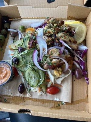 Chicken Shawarma board with veggies
