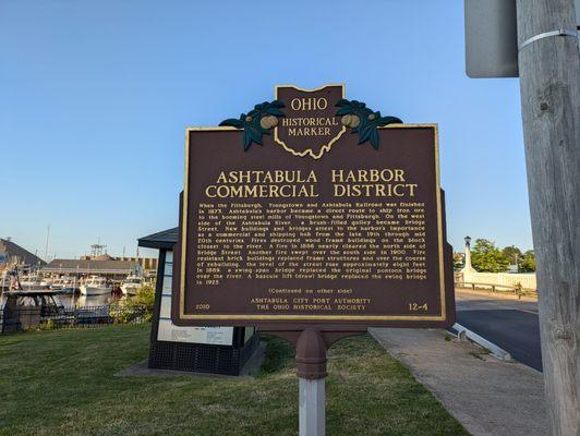 Ashtabula Harbor Commercial District Historical Marker