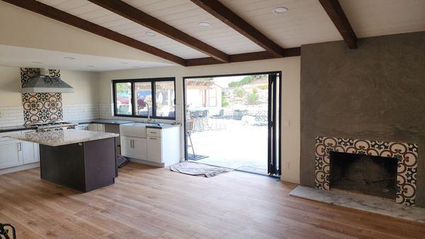 Open Concept Kitchen and Living Room Remodeling Project by H&H Construction in Rancho Cucamonga, California.