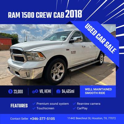 RAM 1500 CREW CAB 2018