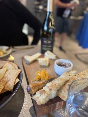 Cheese board with nuts.