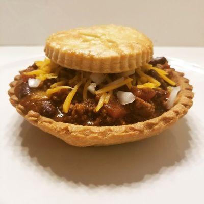 Loaded turkey chili pot pie