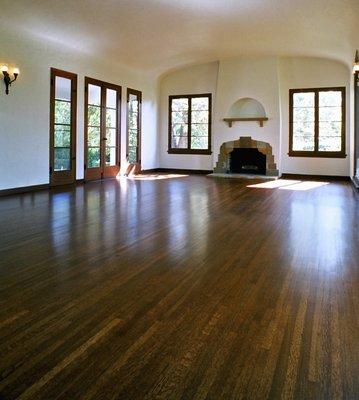 Refinished Red Oak hardwood floor / historic home Fullerton