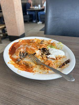 Fajita beef enchiladas