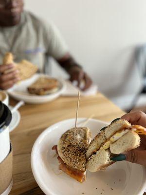 Morning cure on everything bagel