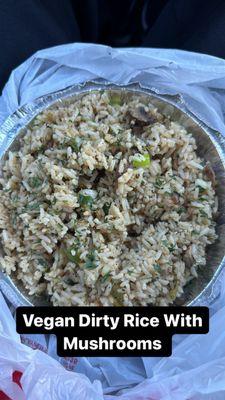 Kei's Down & Dirty Rice Rice with sautéed onions, peppers, green onions & Kei's signature seasoned meat sub plant based meat for mushrooms