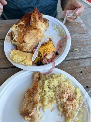 Tuesday dinner at the swim up bar chicken was so tender great food