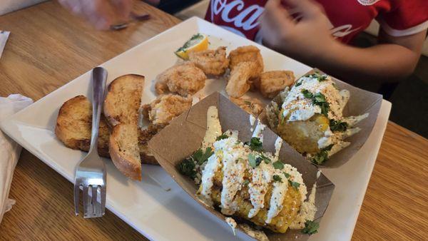 Shrimp and mexican corn