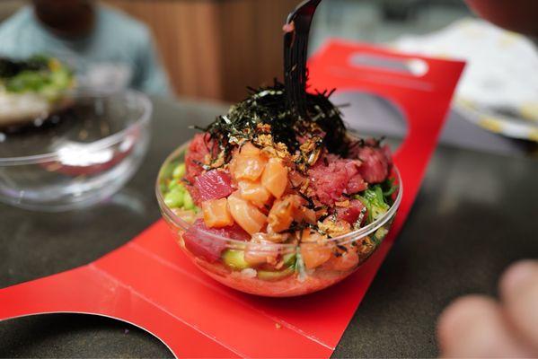 Create Your Own POKE Bowl 3 Fishes