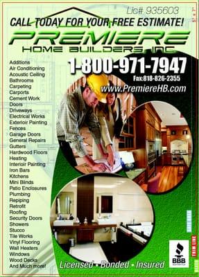Premiere Home Builders, Inc.