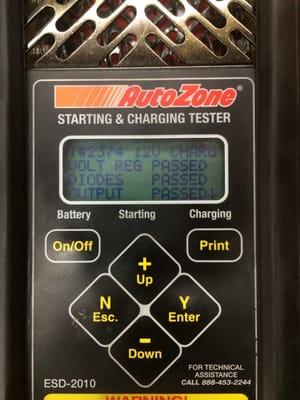 Proof of the Alternator Dioeds passing.