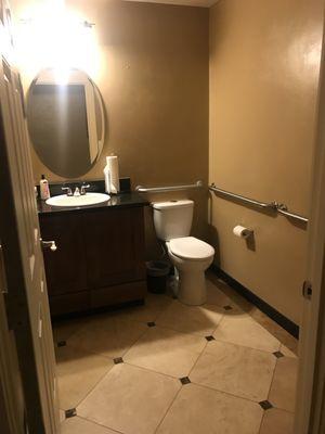 Our very hands-capped accessible restroom, we have another restroom as well.