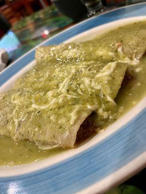 3 Enchilada with Verde sauce . . My fav