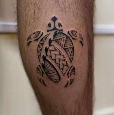 Polynesian Turtle Inspired Tattoo
