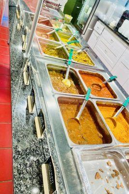 Hot bar with a big selection of delicious food