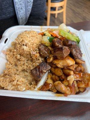 Steak and chicken hibachi