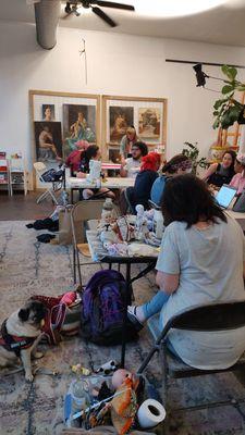 Hanging out having fun in a very creative group of people. Happy art!!