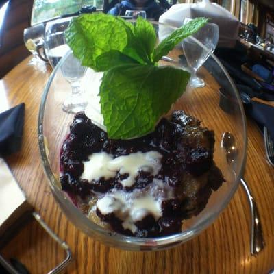 Blueberry bread pudding dessert