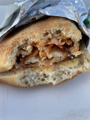 The Stinger (Fried Chicken Sandwich w/spicy honey sauce)