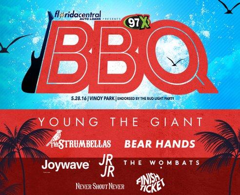2016 97x backyard BBQ concert line up