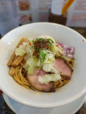 aburasso with ajitama hiding in back.