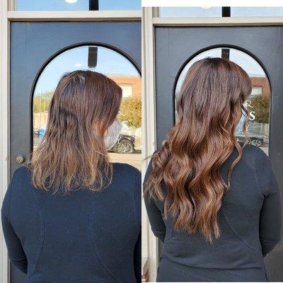 One row 18 in hair
All over color to blend