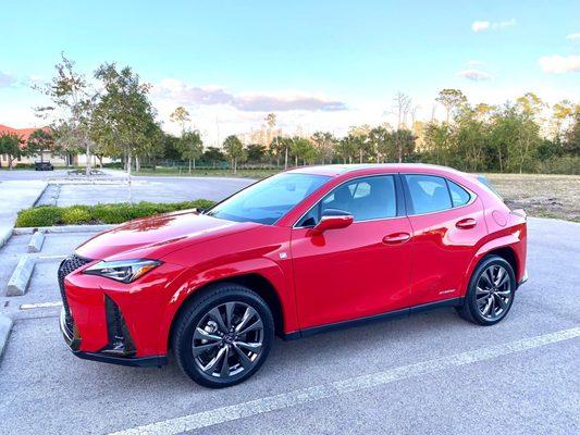 Side view of 2022 Lexus UX 250h F-sport