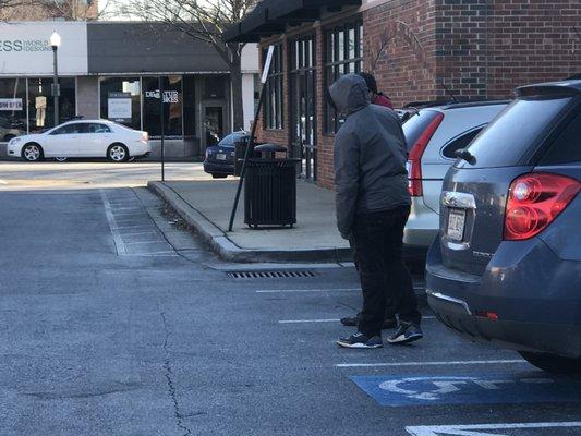 One of many look/outs that will boot your car if you leave the square for any reason.