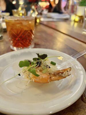 A small sampler of the shrimp cocktail