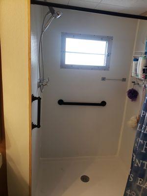 New walk-in shower In mobile home.